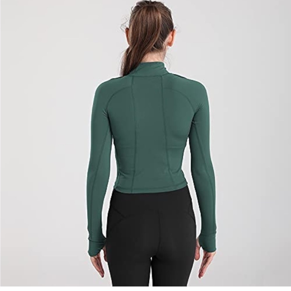 Women's Cropped Workout Jacket 1/2 Zip Pullover Running Athletic Size Small​​​ - Picture 3 of 5